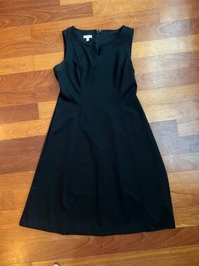 Talbots Black Sleeveless Midi A-Line Dress
